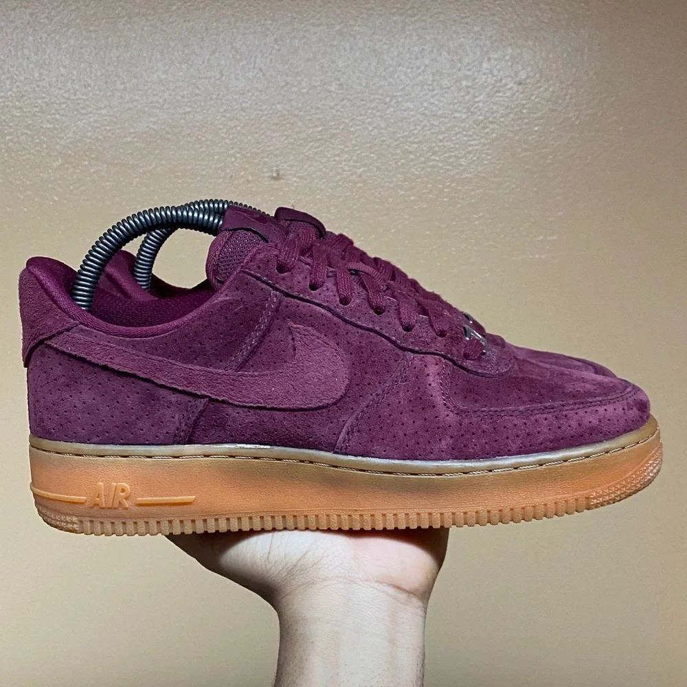 Nike Air Force 1 Low ‘07 Suede “Deep Garnet” 749263-600 Size 8 - Picture 1 of 17